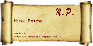 Mink Petra névjegykártya